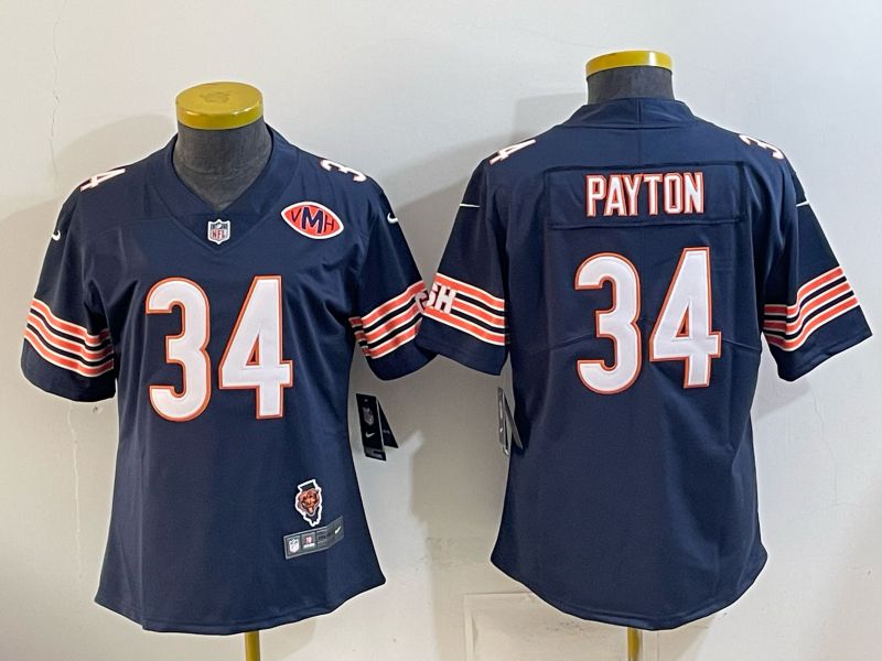 Women 2026 Chicago Bears #34 Payton Blue Nike Limited NFL Jersey style 0001